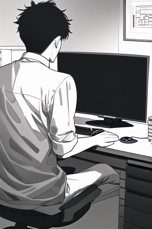 パソコンを触っている男性
