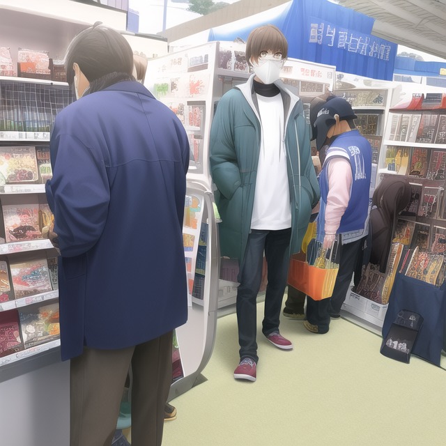 アニメグッズショップの中