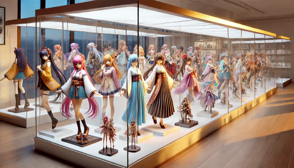 ショーケースの中の美少女フィギュア