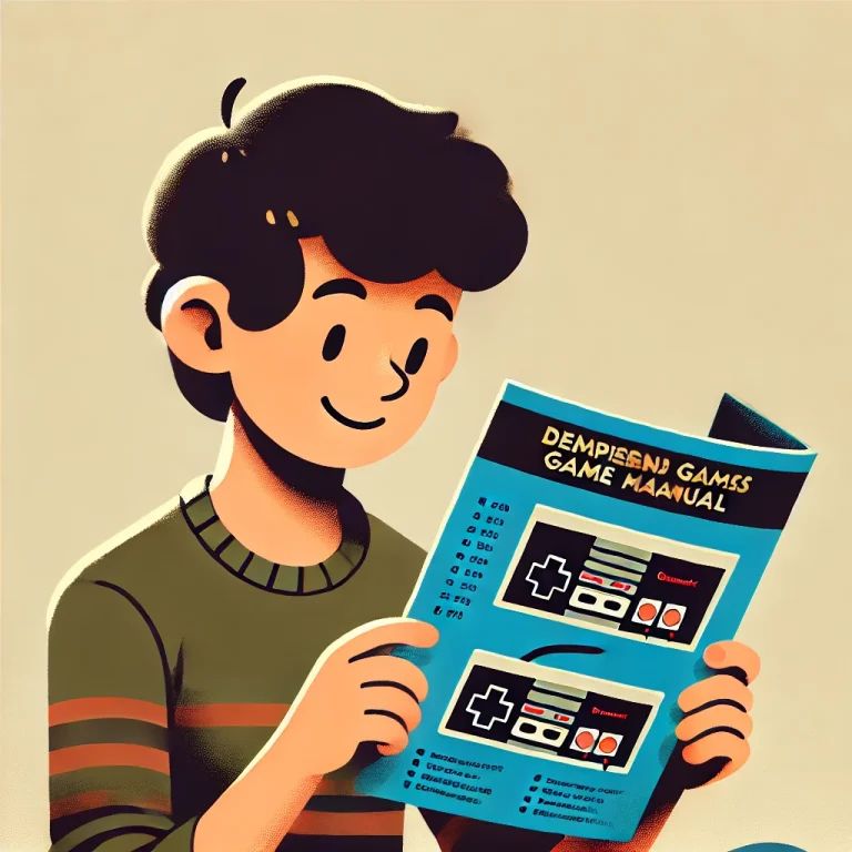 レトロゲームの説明書見ている男の子